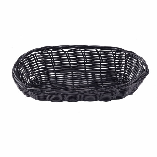 TableCraft Products 2417 9" W x 4" D x 2" H Oblong Black Basket