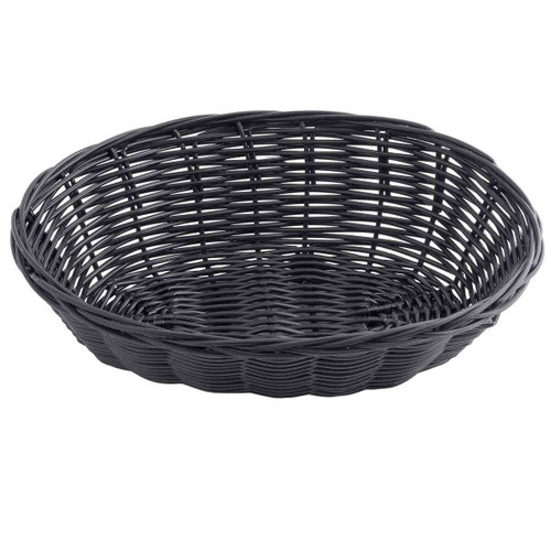 TableCraft Products 2474 9" W x 6" D x 2 1/4" H Oval Black Basket