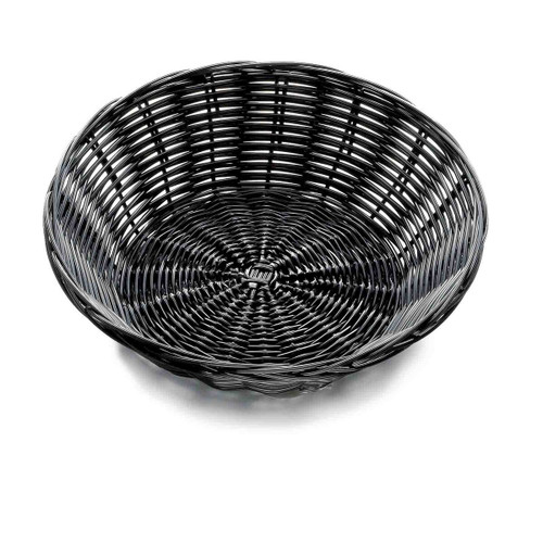 TableCraft Products 2475 8 1/2" Dia. x 2 1/4" Round Black Basket