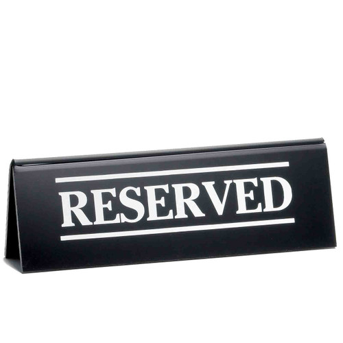 TableCraft Products 2060A 6" W x 1 1/4" D x 2" H Acrylic "Reserved" Table Tent