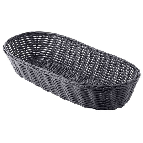 TableCraft Products 2418 15" W x 6" D x 3" H Oblong Black Basket