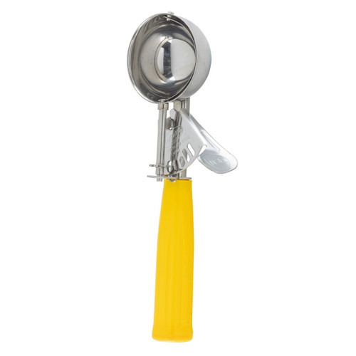 TableCraft Products 2120 2 Oz. Yellow Cash & Carry Thumb Press Disher