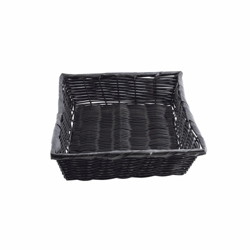 TableCraft Products 2489 16" W x 11" D x 3" H Rectangular Black Basket - 6/Case