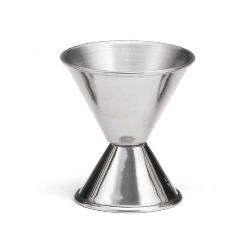 TableCraft Products 1203 0.75 Oz. & 1.25 Oz. Rolled Edge Stainless Steel Combo Jigger With Capacity Stamping