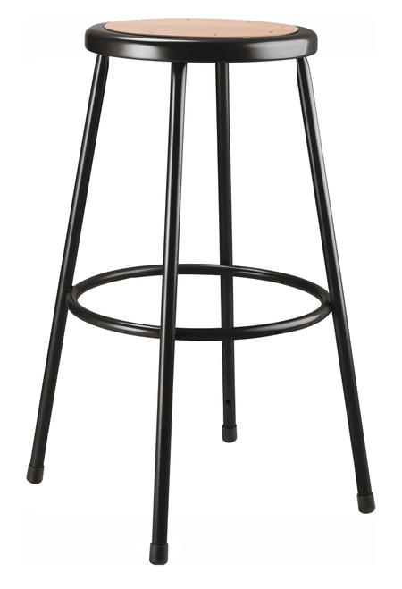 National Public Seating 6230-10 30" H Brown Round Metal Seat Gray Frame Heavy Duty Steel Stool