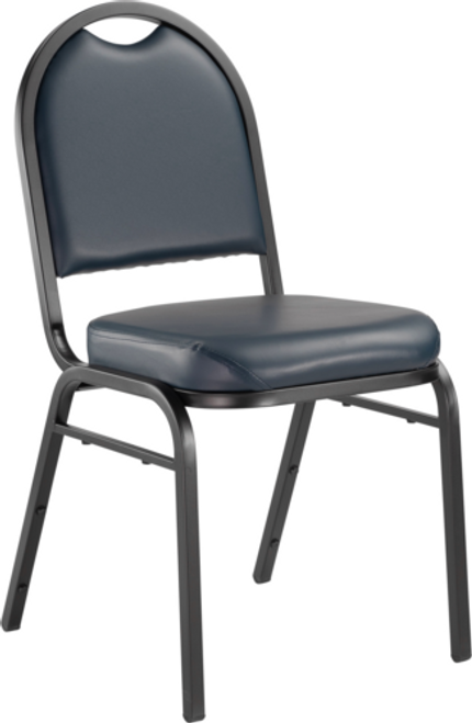National Public Seating 9204-BT 9200 Series 17.75" W Blue Seat and Black Sandtex Frame Fabric Upholstered Premium Stack Chair