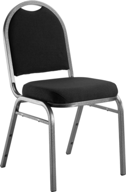 National Public Seating 9260-SV 9200 Series 17.75" W Ebony Black Seat and Silvervein Frame Premium Stack Chair