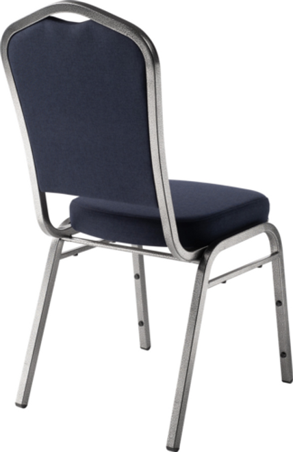 National Public Seating 9354-SV 9300 Series 17.75" W Midnight Blue Seat and Silvervein Frame Delux Stack Chair
