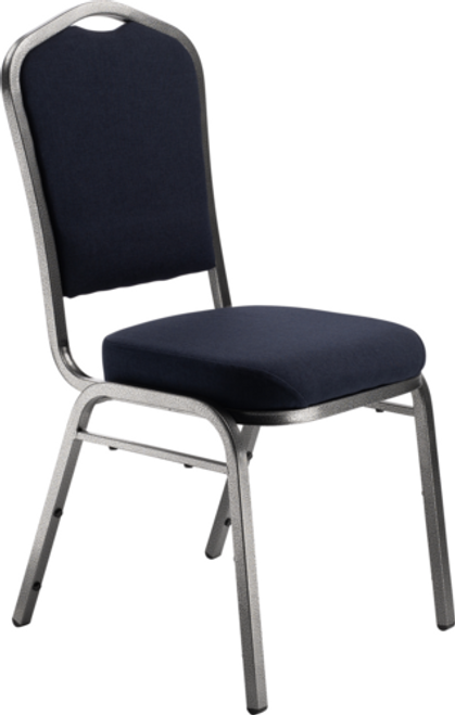 National Public Seating 9354-SV 9300 Series 17.75" W Midnight Blue Seat and Silvervein Frame Delux Stack Chair