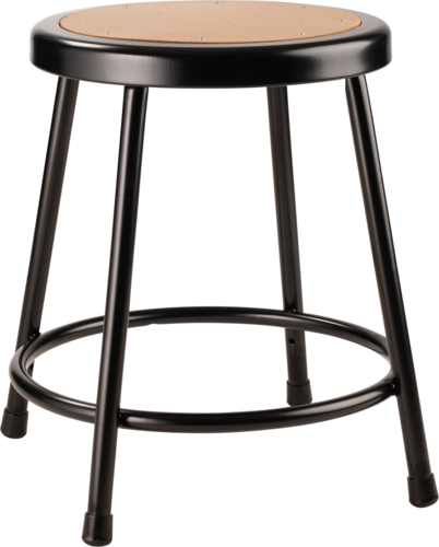 National Public Seating 6218-10 18" H Brown Round Metal Seat Heavy Duty Steel Stool