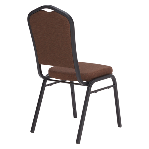 National Public Seating 9361-BT 9300 Series 17.75" W Chocolatier Seat and Black Sandtex Frame Delux Stack Chair