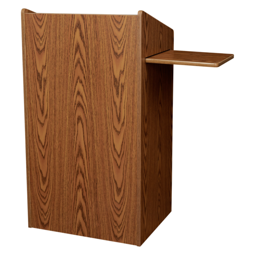 National Public Seating 600-MO Aristocrat Series 25" W x 20" D x 46" H Medium Oak Floor Lectern