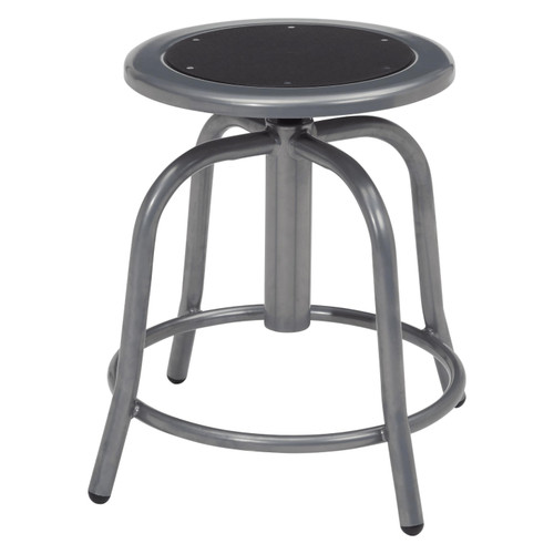 National Public Seating 6810-02 6800 Series 24" H Black Metal Seat and Gray Frame Swivel Designer Stool