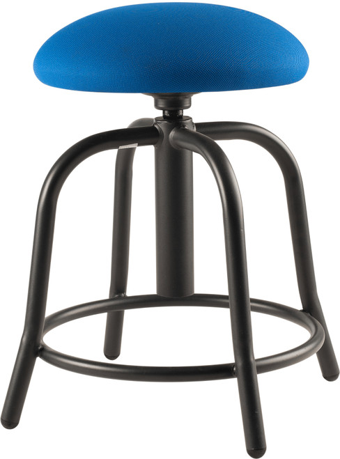National Public Seating 6825S-10 6800 Series Cobalt Blue Fabric Padded Seat and Black Frame Swivel Designer Stool