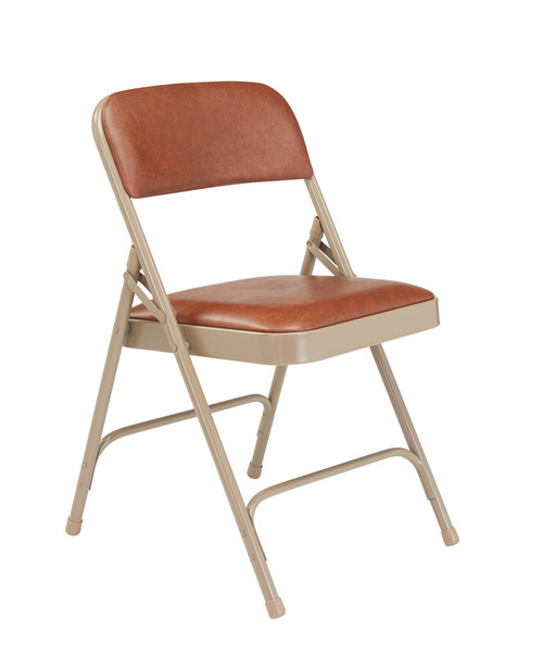 National Public Seating 1203 1200 Series 18.75" W Brown Premium Vinyl Upholstered Folding Chair