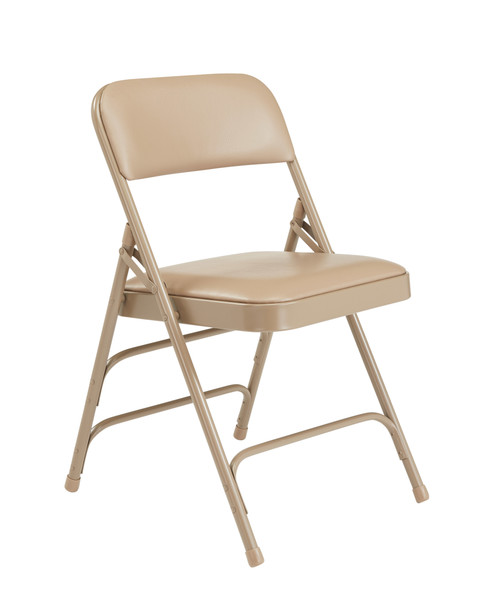 National Public Seating 1301 1300 Series 18.75" W Beige Premium Vinyl Upholstered Folding Chair
