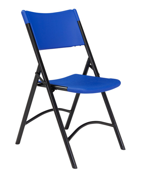 National Public Seating 604 600 Series 18.75" W Blue Heavy Duty Plastic Folding Chair