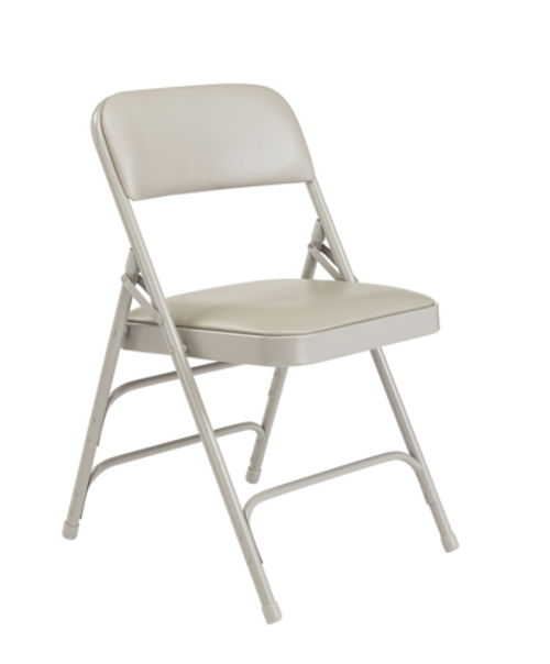 National Public Seating 1302 1300 Series 18.75" W Gray Premium Vinyl Upholstered Folding Chair