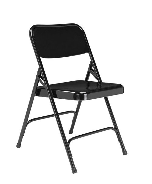 National Public Seating 210 200 Series 18.25" W Black Steel Square Back Premium Folding Chair