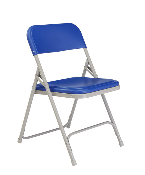National Public Seating 805 800 Series 18.75" W Blue Premium Lightweight Plastic Folding Chair