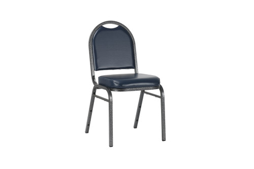 National Public Seating 9204-SV 9200 Series 17.75" W Blue Seat and Silvervein Frame Fabric Upholstered Premium Stack Chair