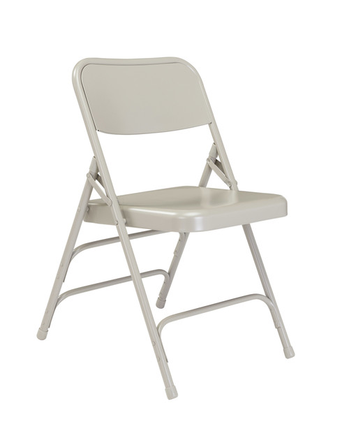 National Public Seating 302 300 Series 18.25" W Gray Steel Square Back Premium Folding Chair