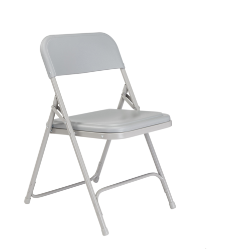 National Public Seating 802 800 Series 18.75" W Gray Premium Lightweight Plastic Folding Chair
