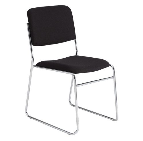 National Public Seating 8660 8600 Series 19" W Black Fabric Padded Signature Stack Chair