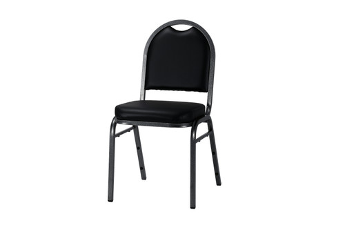 National Public Seating 9210-SV 9200 Series 17.75" W Black Seat and Silvervein Frame Premium Stack Chair