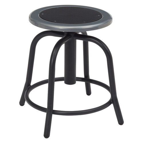 National Public Seating 6810-10 6800 Series 24" H Black Metal Seat and Black Frame Swivel Designer Stool