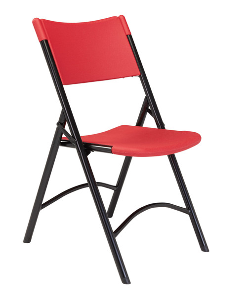 National Public Seating 640 600 Series 18.75" W Red Heavy Duty Plastic Folding Chair