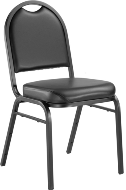 National Public Seating 9210-BT 9200 Series 17.75" W Black Seat and Black Sandtex Frame Premium Stack Chair