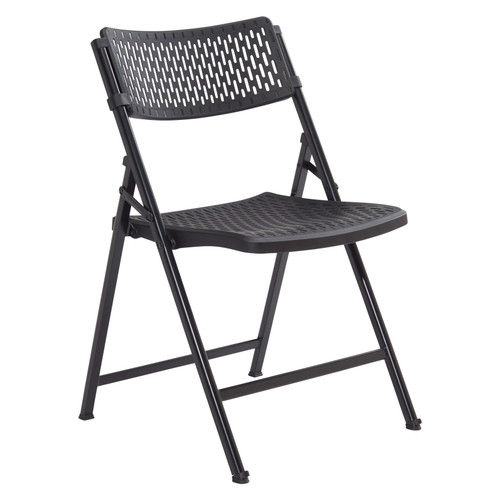 National Public Seating 1410 AirFlex Series 19.75" W Black Polypropylene Premium Folding Chair
