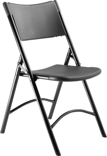 National Public Seating 610 600 Series 18.75" W Black Heavy Duty Plastic Folding Chair