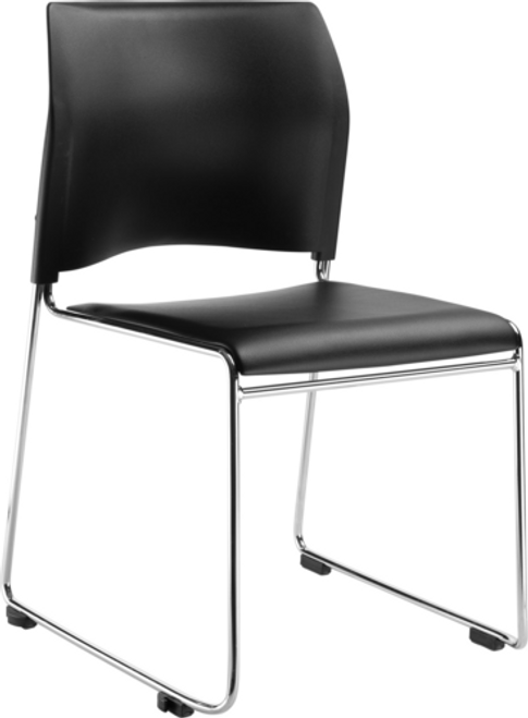 National Public Seating 8710-11-10 8700 Series 20" W Black Vinyl Cafetorium Padded Chair