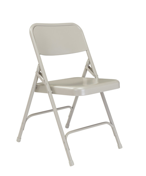National Public Seating 202 200 Series 18.25" W Gray Steel Square Back Premium Folding Chair