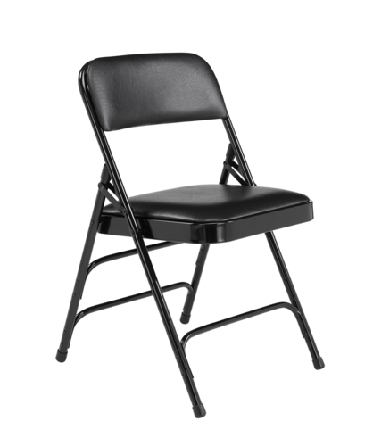 National Public Seating 1310 1300 Series 18.75" W Black Premium Vinyl Upholstered Folding Chair