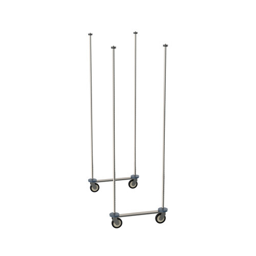 Metro TTM24S Super Erecta 24" W Stainless Steel Top-Track Mobile Unit Kit with Casters