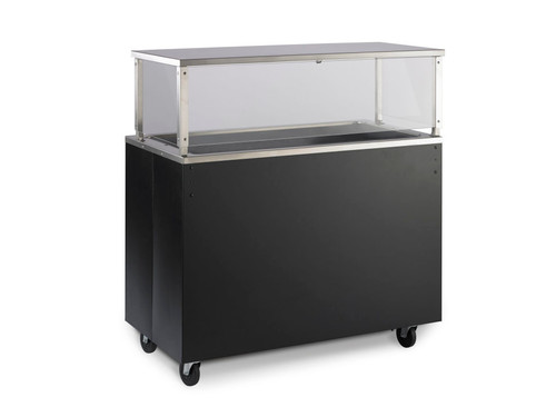 Vollrath 39764 60" W x 24" D x 35" H 20/300 Series Stainless Steel Seamless Top Solid Base with NSF2 Certified Cafeteria Breath Guard 2-Series Affordable Portable Utility Station