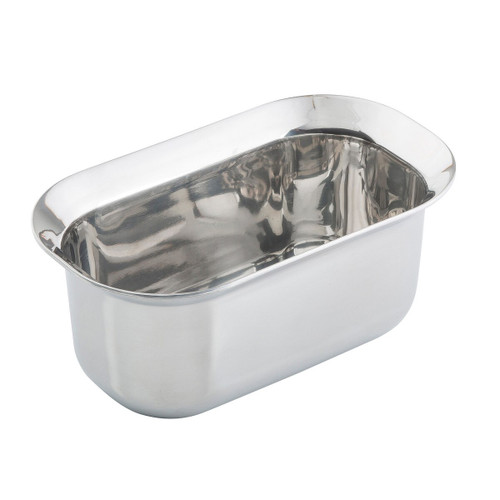 TableCraft Products 123511 9" x 5 1/4" x 4" 2 Qt. Quarter Size Without Handles Induction Aluminum Core Mirror Finish Tri-Ply Serving Pan