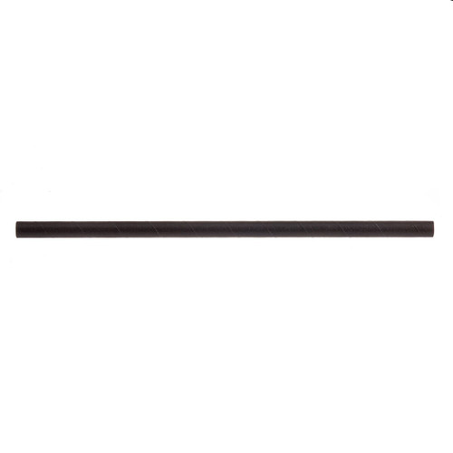 TableCraft Products 100107 7 3/4" L 5mm Thick Individually Wrapped PLA Black Straws - 300/Pack