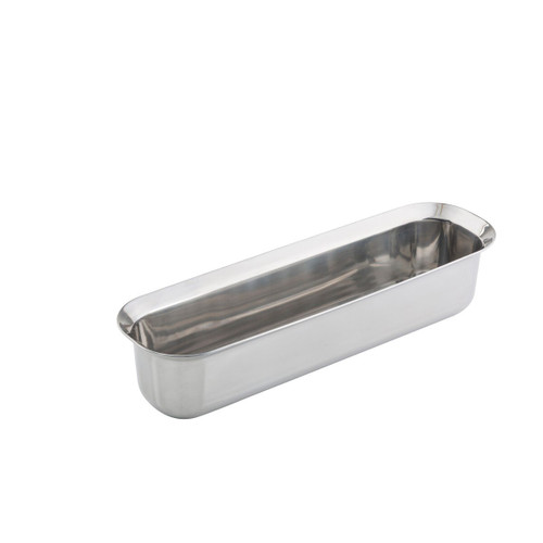 TableCraft Products 123505 18 1/2" x 5 1/4" x 4"  4 1/2 Qt. Without Handles Induction Aluminum Core Mirror Finish Tri-Ply Serving Pan