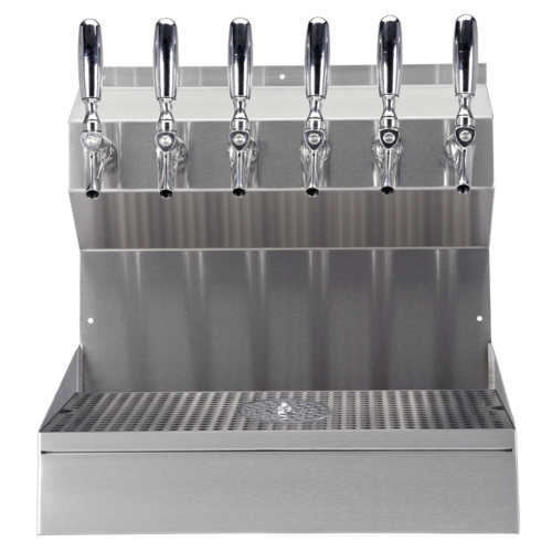 Micro Matic KRONOS-6SSKRGR 18" W x 20.25" H Brushed Stainless Steel (6) Polished Faucets Glycol Cooled Wall Mount Kronos Draft Tower