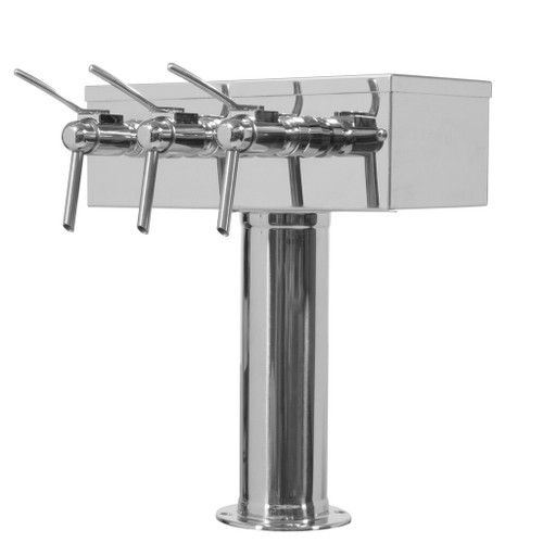 Micro Matic D7743PSS-W 3 Faucets Stainless Steel Air Cooled T Style Draft Wine Tower