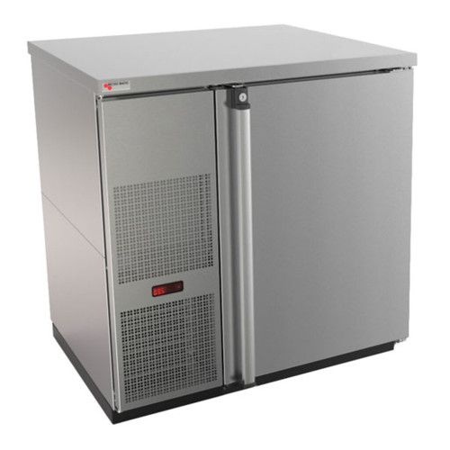 Micro Matic MBB36S-E 36.75" W Stainless Steel (1) Solid Hinged Door One-Section Pro-Line E-Series Refrigerated Back Bar Cabinet - 115 Volts
