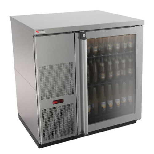 Micro Matic MBB36GS-E 36.75" W Stainless Steel (1) Glass Hinged Door One-Section Pro-Line E-Series Refrigerated Back Bar Cabinet - 115 Volts