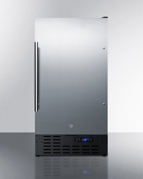 Summit SCFF1842SSADA 17.75" W Stainless Steel Built-In or Freestanding Solid Door Undercounter All-Freezer with ADA Compliant - 115 Volts