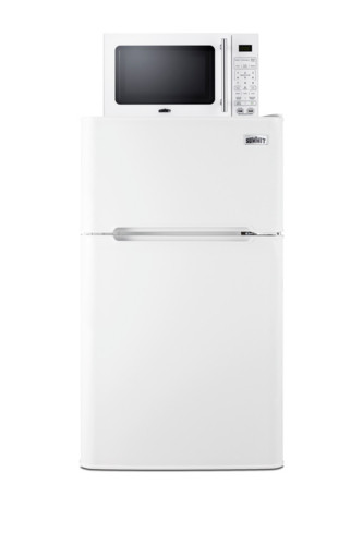 Summit MRF34WA 3.2 Cu. Ft. Stainless Steel Handle Two-Door Microwave and Refrigerator-Freezer Combination with Allocator - 115 Volts
