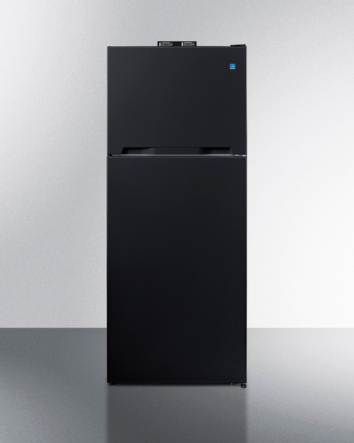 Summit BKRF152B 14.3 Cu. Ft. Black Finish Top-Mount Refrigerator-Freezer with NIST-Calibrated Thermometers - 115 Volts