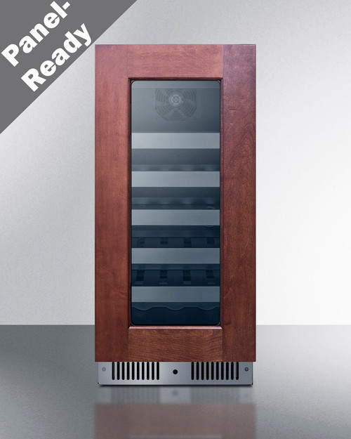 Summit CL155WC1PNR 14.75" W Stainless Steel Built-In or Freestanding Glass Door with Panel Ready Undercounter Wine Cellar - 115 Volts